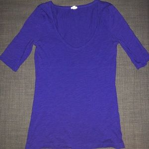 💥J.CREW PURPLE DRAPEY ELBOW LENGTH TEE